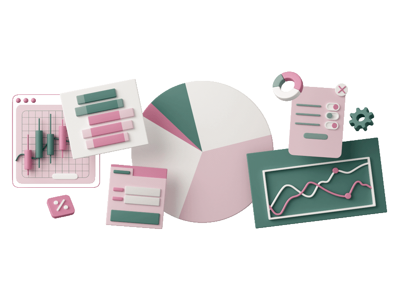 Gráficos 3D lúdicos com movimentos em loop